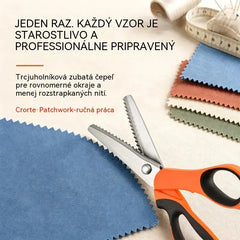 👗✂️ Krajčírske nožnice s ozdobným ostrím – Profesionálne na cikcakové a vlnité strihanie | Ideálne na látky, patchwork a DIY projekty