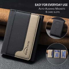 Cartera magnética tríptico con tarjetero, tarjetero universal para teléfono móvil con ventosa en la parte posterior.