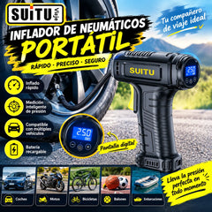 🔥 50% de descuento 🚗💨 Inflador de neumáticos portátil e inalámbrico multifuncional para coche (con pantalla digital)