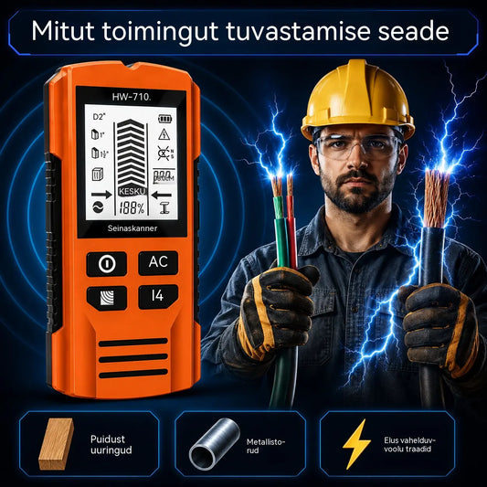 🔍Mitmeotstarbeline metalli-, puidu- ja kaablidetektor; leiab peidetud torud ja kaablid turvaliselt ja täpselt üles.