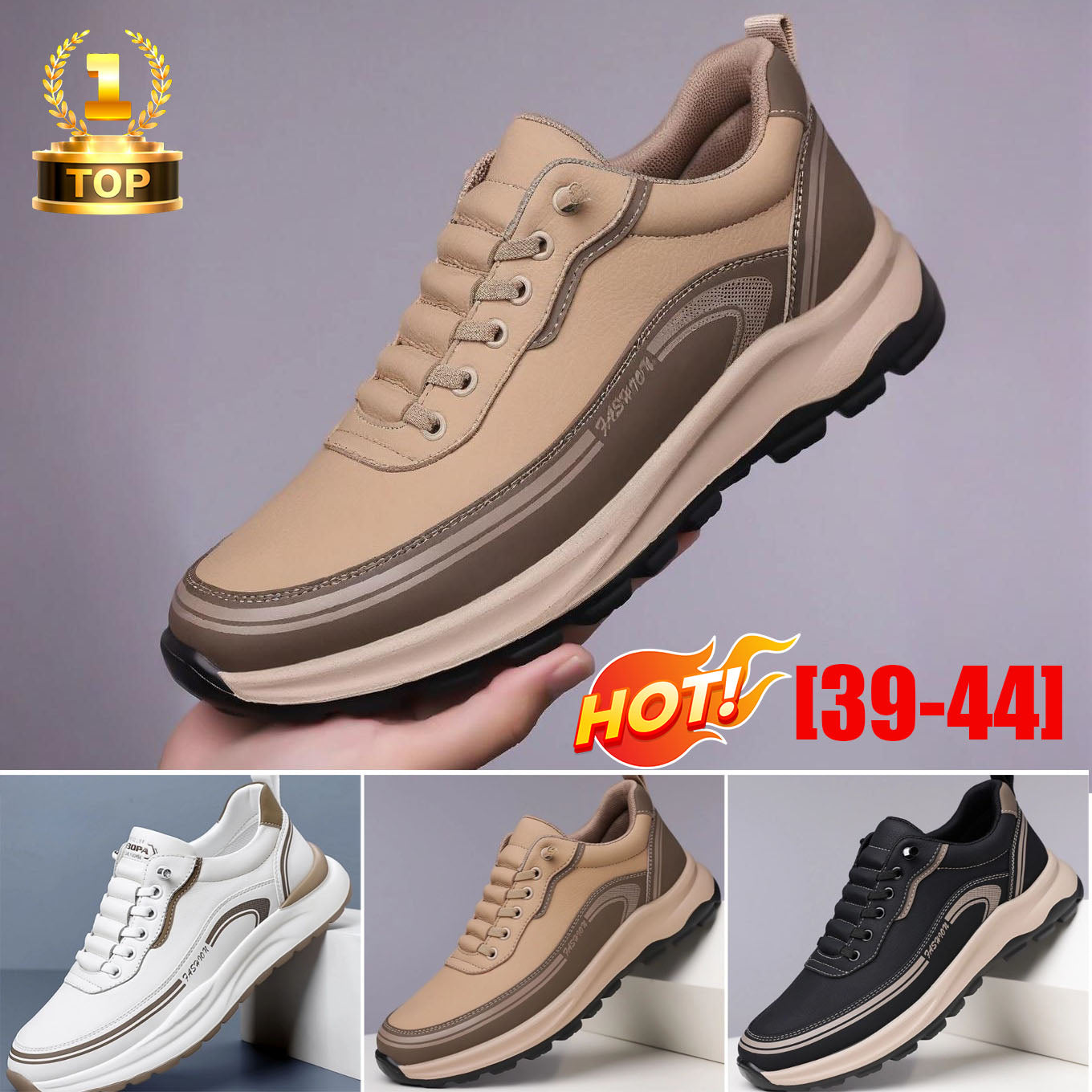 🔥🔥😎 [39-45] Zapatillas deportivas fabricadas en piel resistente al agua y a la suciedad, con suelas suaves para máxima comodidad.
