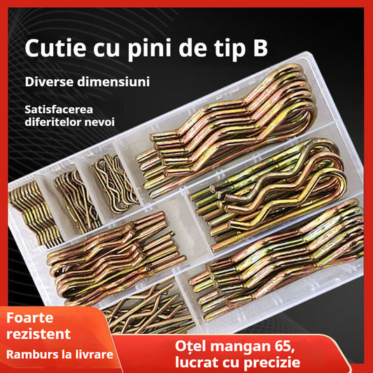 Pasadores de acero para resortes tipo B, juegos de pestillos