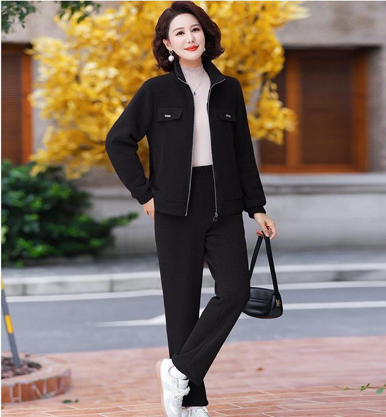 🔴💥【M-4XL】Traje casual de terciopelo para mujer con elementos atrevidos (chaqueta + pantalón)