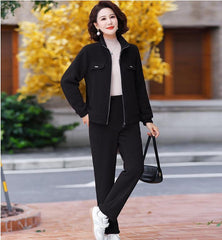🔴💥【M-4XL】Traje casual de terciopelo para mujer con elementos atrevidos (chaqueta + pantalón)
