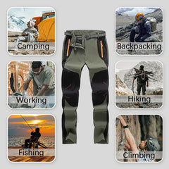 【S-5XL】Pantalones de senderismo para hombre, suaves, impermeables, a prueba de viento, transpirables, cálidos y gruesos, de polar para deportes al aire libre.