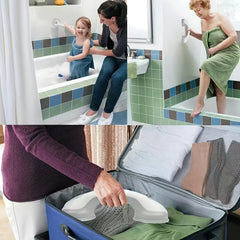 🔥Pasamanos de baño con ventosa multifuncional, no es necesario perforar agujeros, no es necesario instalar, fácil de usar.