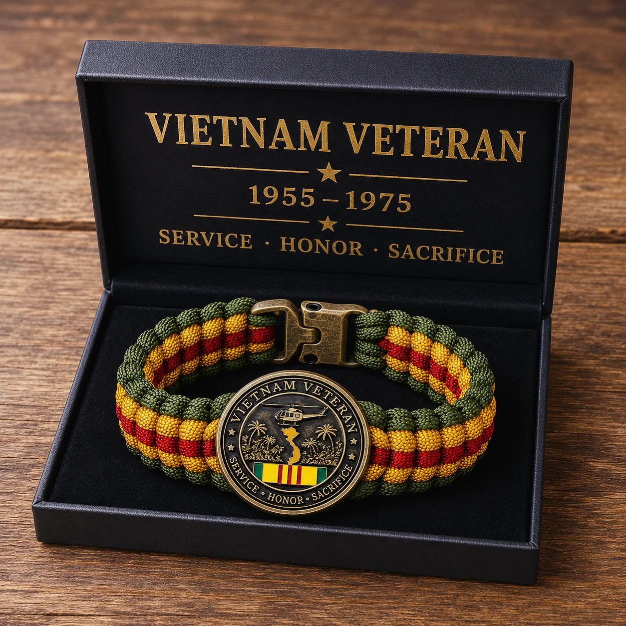 🎖️- Pulsera conmemorativa de paracord para veteranos de la guerra de Vietnam