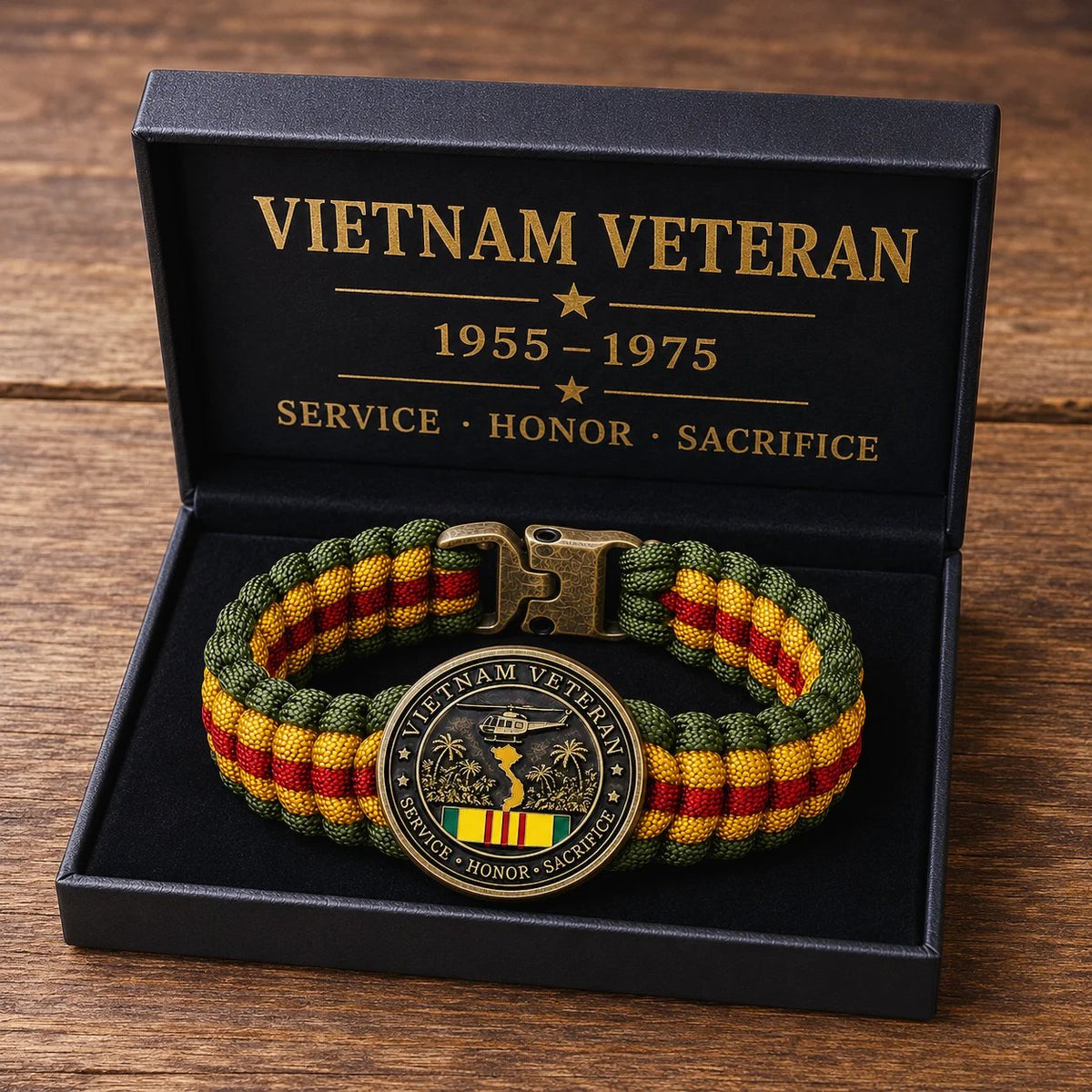 🎖️- Pulsera conmemorativa de paracord para veteranos de la guerra de Vietnam