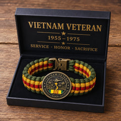 🎖️- Pulsera conmemorativa de paracord para veteranos de la guerra de Vietnam