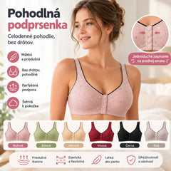 😍【3-dielne balenie】Dámska podprsenka bez kostic s gombíkmi vpredu 【40-120 kg】❤️Pohodlná antibakteriálna prírodná bavlna