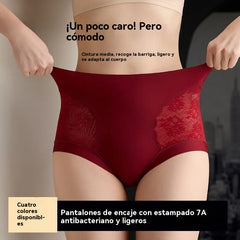 🔥【40-80KG】Braguitas de encaje sin costuras de alta elasticidad para mujer, con control de abdomen y funciones para realzar y moldear los glúteos.