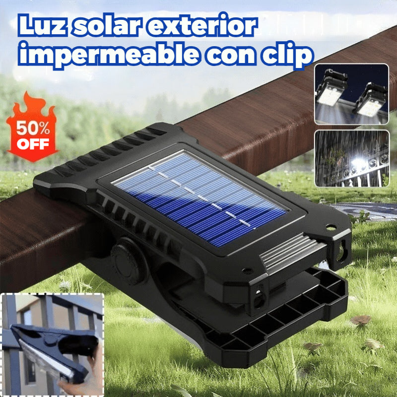 💥Luz solar con sensor de cuerpo humano y clip, resistente al agua