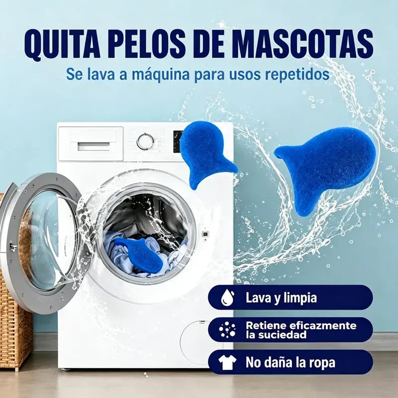 🧺【10 piezas】🌀 Bola Mágica Quitapelusas y Anti-enredos para Lavadora – Atrapa Pelos y Residuos para una Limpieza Profunda ✨