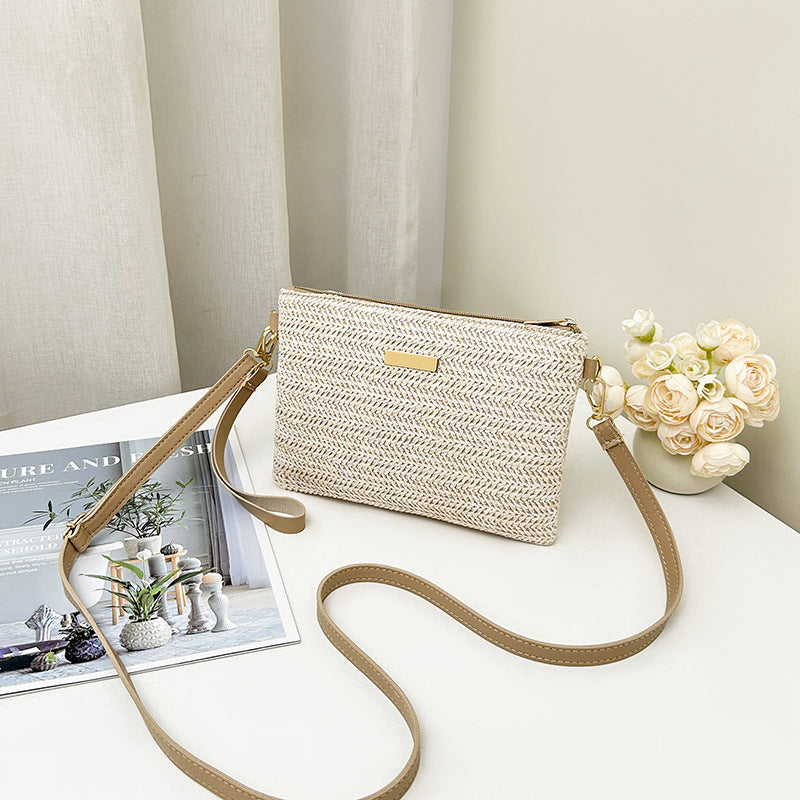 ⏳Oferta por tiempo limitado⏰Bolso de hombro y cartera de mano de paja trenzada para mujer👜