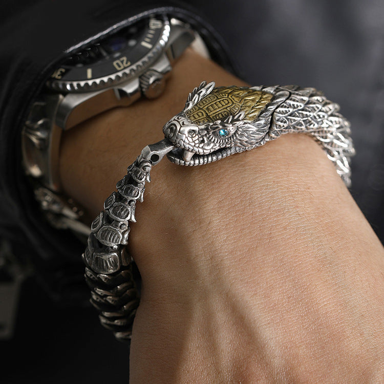 🐉🐍Pulsera de dragón retro hecha a mano para hombre del Año Nuevo del Dragón