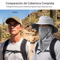 Gorro de pescador transpirable con mascarilla facial desmontable