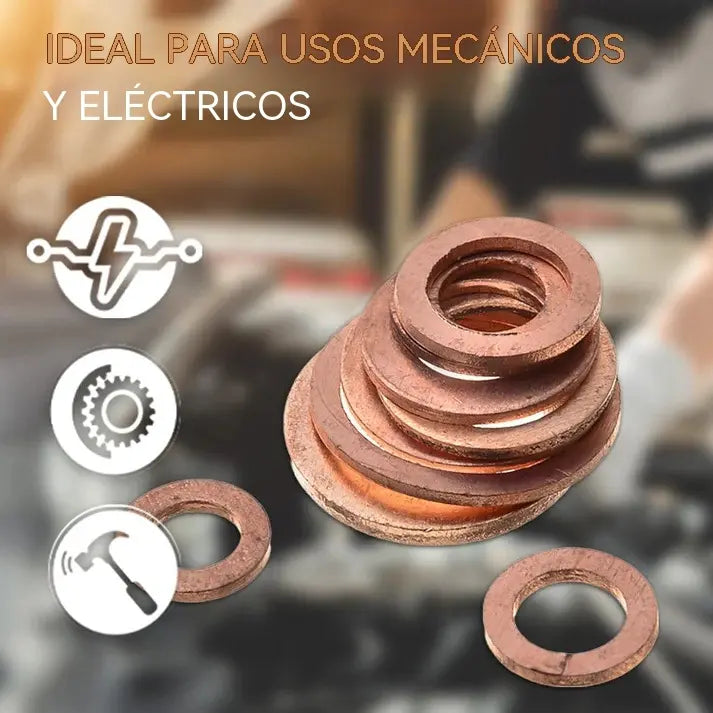 🔥1 juego 28 euro⏰Kit surtido de 200 arandelas planas de cobre