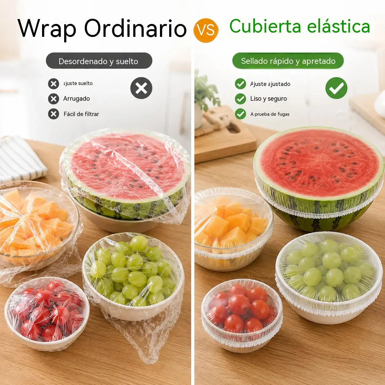 📢📢 ¡Último día con un 50% de descuento! 🥗【2 bolsas, 200 piezas】Tapas desechables para almacenar alimentos, adecuadas para sellar y conservar alimentos.