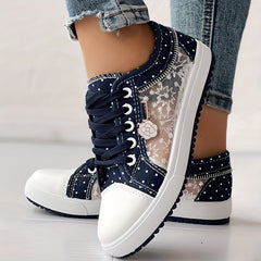 💕【35-42】2025 zapatos de lona de encaje huecos casuales de moda