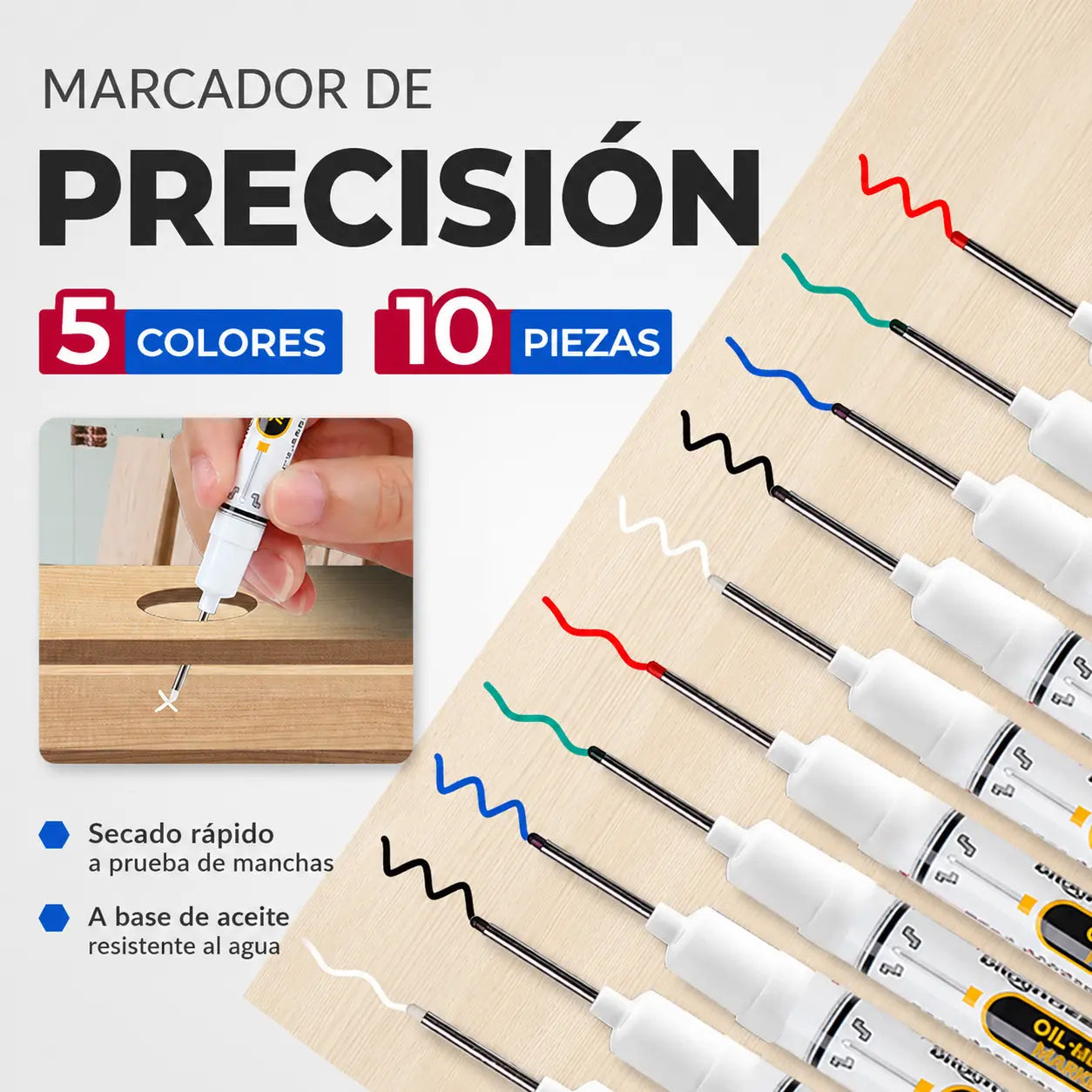 💯10 piezas ⚽Marcadores de tinta al óleo de secado rápido y precisión