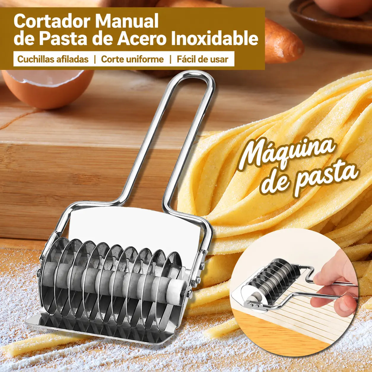🔥Compre 1 y obtenga 1 gratis（2 piezas）📢📢 ¡50% de descuento! ⏰ Cortador de fideos manual para el hogar