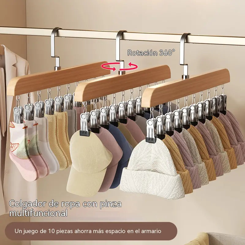 📢📢¡Compra uno y llévate otro gratis! ⏰Perchero giratorio de 360° con múltiples ganchos para armario