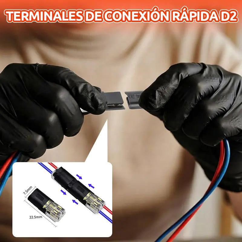 🥳 ¡50% de descuento! ⏰ 【1000 unidades en stock】 Conector de doble cable con hebilla de bloqueo, cierre de seguridad, antideslizante ⚡️