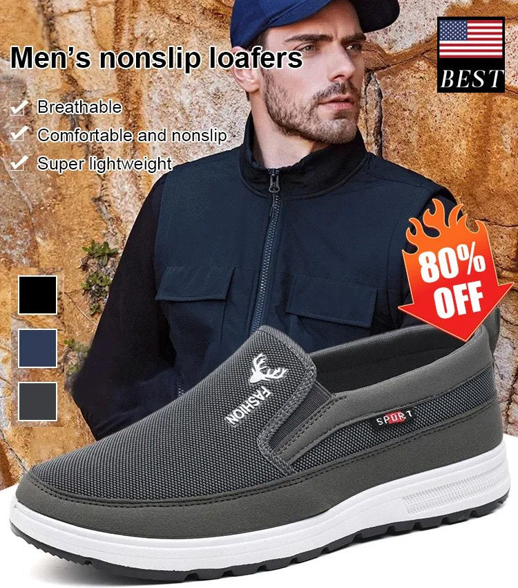 🔥Nueva llegada de primavera] Mocasines de lona antideslizantes para hombre