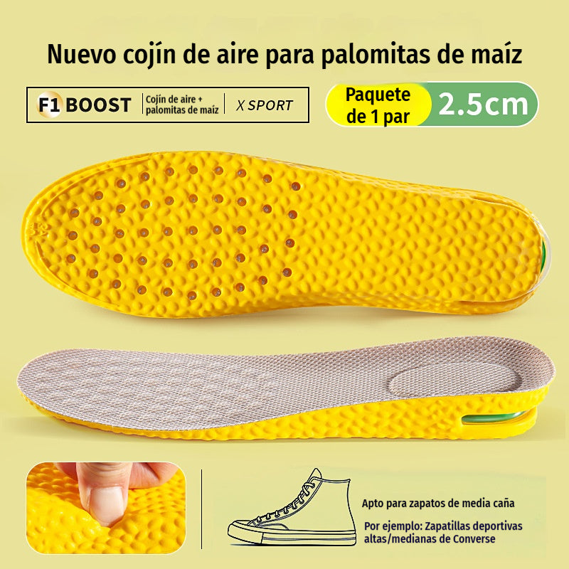💥【Compra uno y llévate otro gratis：2 pares】👟Plantillas cómodas con cojín de aire y efecto de aumento de estatura 📈