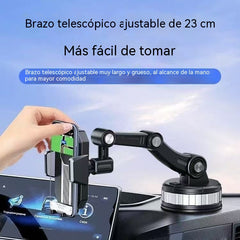 ✨🚗 Soporte para móvil de coche ventosa mejorada, brazo giratorio sin obstruir el parabrisas