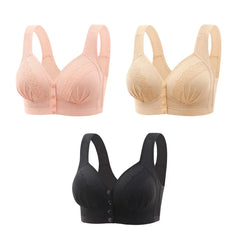 👙【Juego de 3 piezas】✨ Sujetador de Tirantes Sin Aros con Cierre Delantero – Sin Costuras, Efecto Elevador y Estilo Espalda Bonita para Mujer🌸