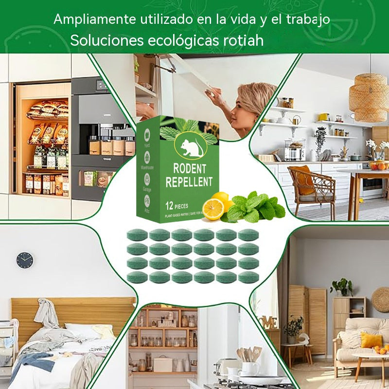 🌿✨ Bolas repelentes naturales para ratas – Repelente de ratas con aceite de menta y limón (12 bolas)