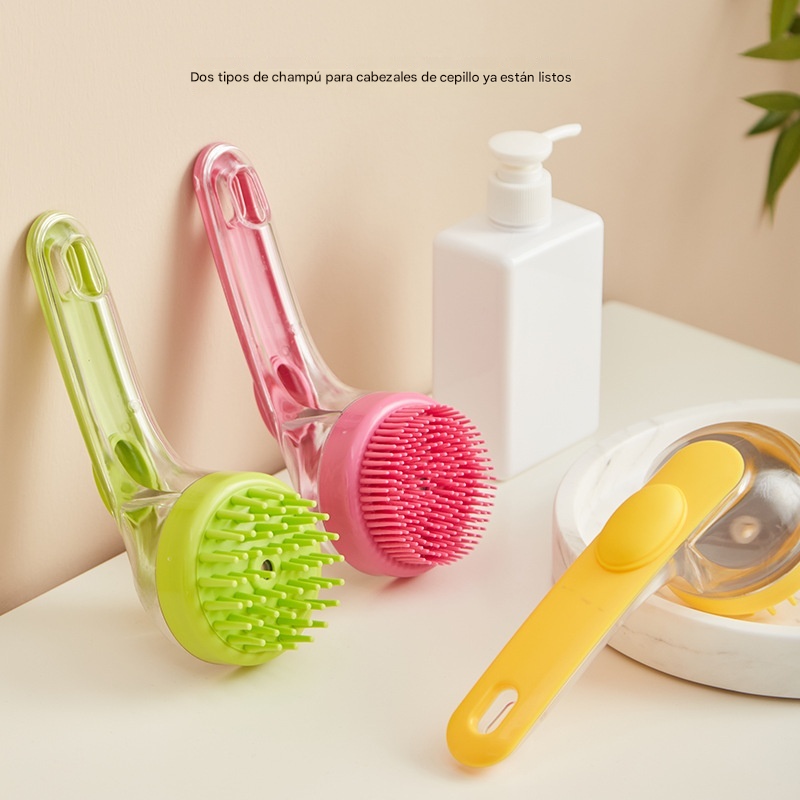 【2 piezas】📢📢¡50% de descuento! ⏰Cepillo de baño para mascotas con mango largo y dispensador de champú
