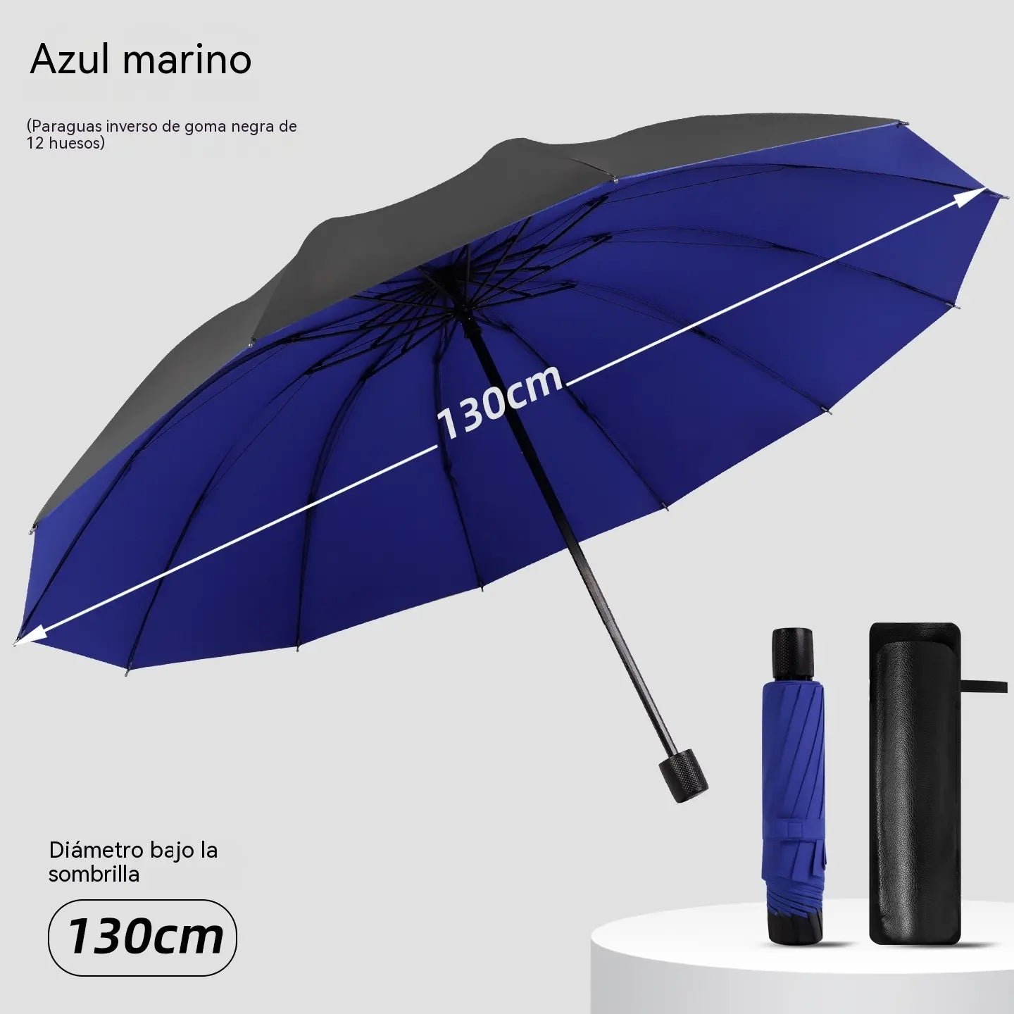☔ Paraguas Plegable de 12 Varillas – Resistente al Viento, Impermeable y Ligero para Lluvia y Sol 🌞