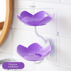 [2 piezas 26 euro] Jabonera con forma de loto, sin necesidad de taladrar, de montaje en pared, con doble capa y escurridor.
