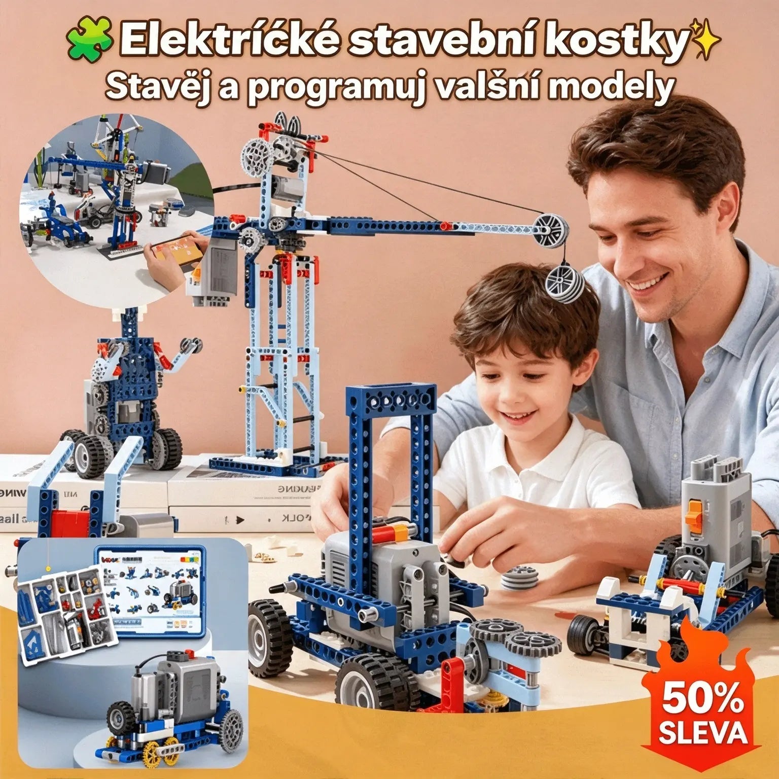 【Poslední den: 50% sleva】🤖🧩【312 dílů】Stavebnicová sada programovatelného robota, kompatibilní s LEGO