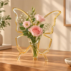 🦋 Jarrón de Mariposa Transparente para Hidroponía | Florero Creativo de Arte para Mesa | Decoración de Hogar y Salón ✨
