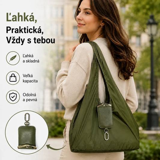 🔥Posledný deň špeciálnej ponuky, využite zľavu 49%! 👜✨Skladacia nákupná taška s kľúčenkou, ekologická a opakovane použiteľná látková taška.