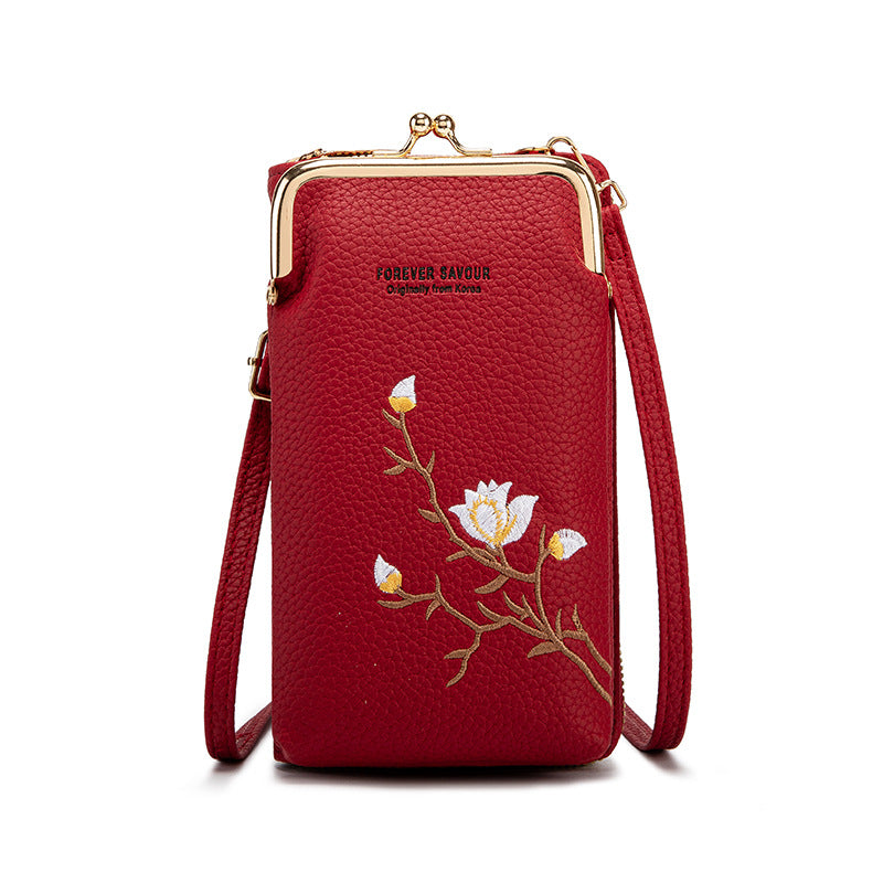 👜 Cartera cruzada para mujer en piel de vacuno con bordado y correa para el hombro 2026🎁