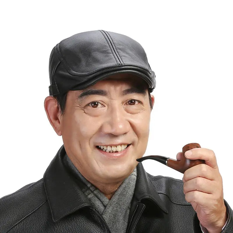🐏 Gorro de piel de oveja de tamaño ajustable para hombre.