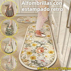 【45*75cm】💥Oferta por tiempo limitado💥Nueva alfombra de cocina de barro de diatomeas, absorbente de agua, antideslizante y resistente a la suciedad