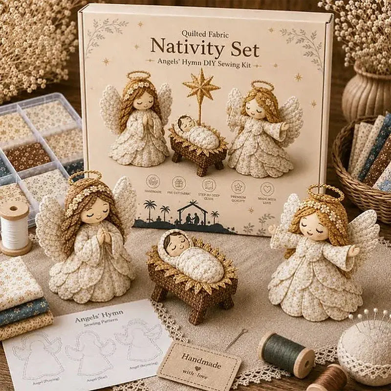 🧵✨ Csináld magad patchwork betlehemi készlet – karácsonyi kézműves szett, kézzel készített dísz dekorációnak vagy ajándékba 🎄🎁