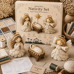 🧵✨ Csináld magad patchwork betlehemi készlet – karácsonyi kézműves szett, kézzel készített dísz dekorációnak vagy ajándékba 🎄🎁