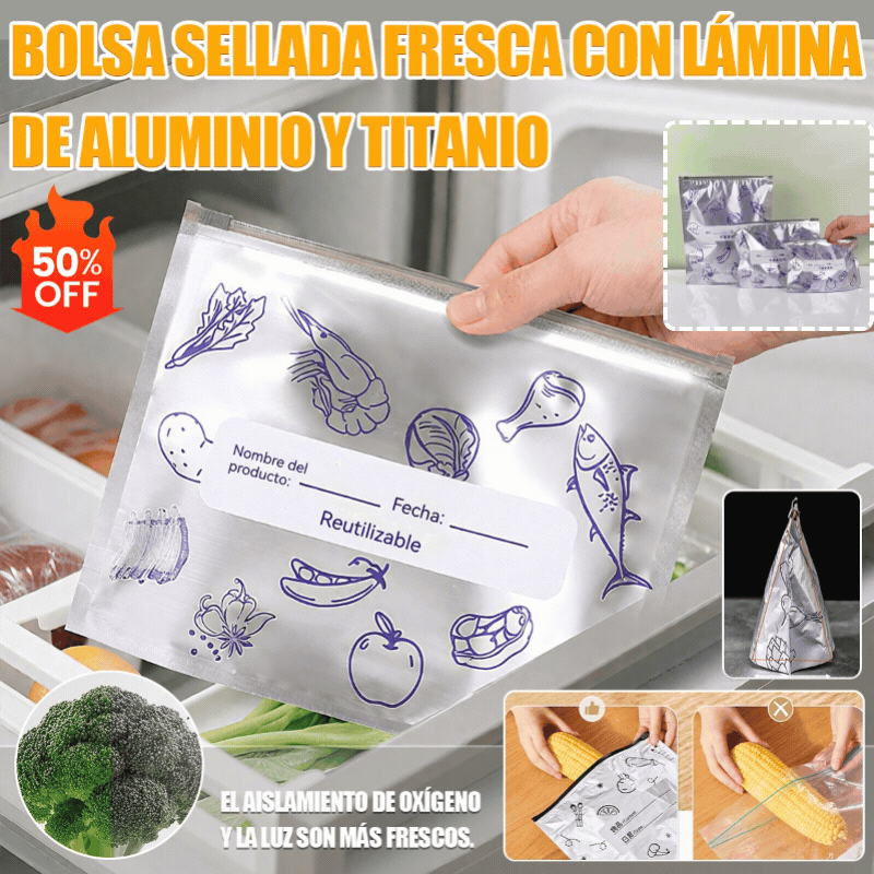 🔥10 pequeñas + 10 medianas + 10 grandes🔥Un total de 30 bolsas de papel de aluminio antibacterianas, súper fáciles de usar, para conservar la frescura.
