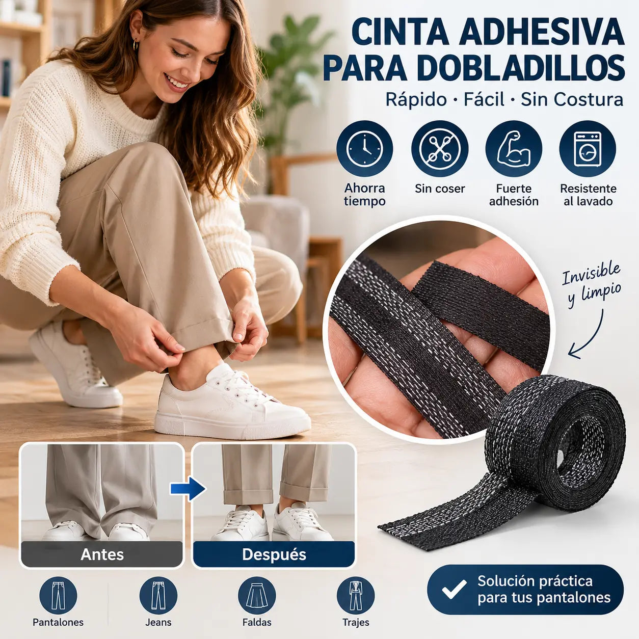 🔥50% DE DESCUENTO🔥【Compra 1 y llévate 1 gratis】Cortapañales autoadhesivo para acortar bordes