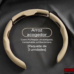 🚗Volante de cuero para coche, adecuado para todas las estaciones, antideslizante, absorbe el sudor y resistente al desgaste.