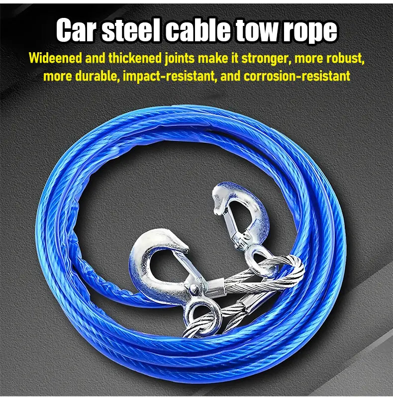 📢📢 ¡Oferta a mitad de precio! ⛓️🚗 Cuerda, cable o cincha de remolque/rescate para coche de 4 metros con ganchos; capacidad de carga de 5 toneladas.