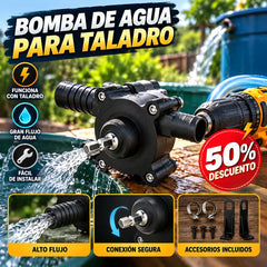 🌌🔩Bomba de Agua Portátil sin Electricidad – Compatible con Taladro, Autocebante y Práctica