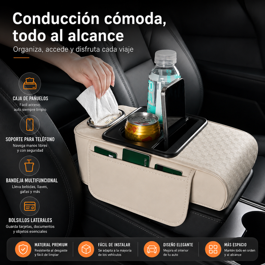 ✨🔥 Accesorio Imprescindible para Coche | Organizador de Reposabrazos Multibolsillos Porta Todo Tipo de Objetos