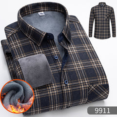🔥✨【Compra uno, llévate otro gratis】👔【L-5XL】Camisa de manga larga de negocios cálida para otoño e invierno